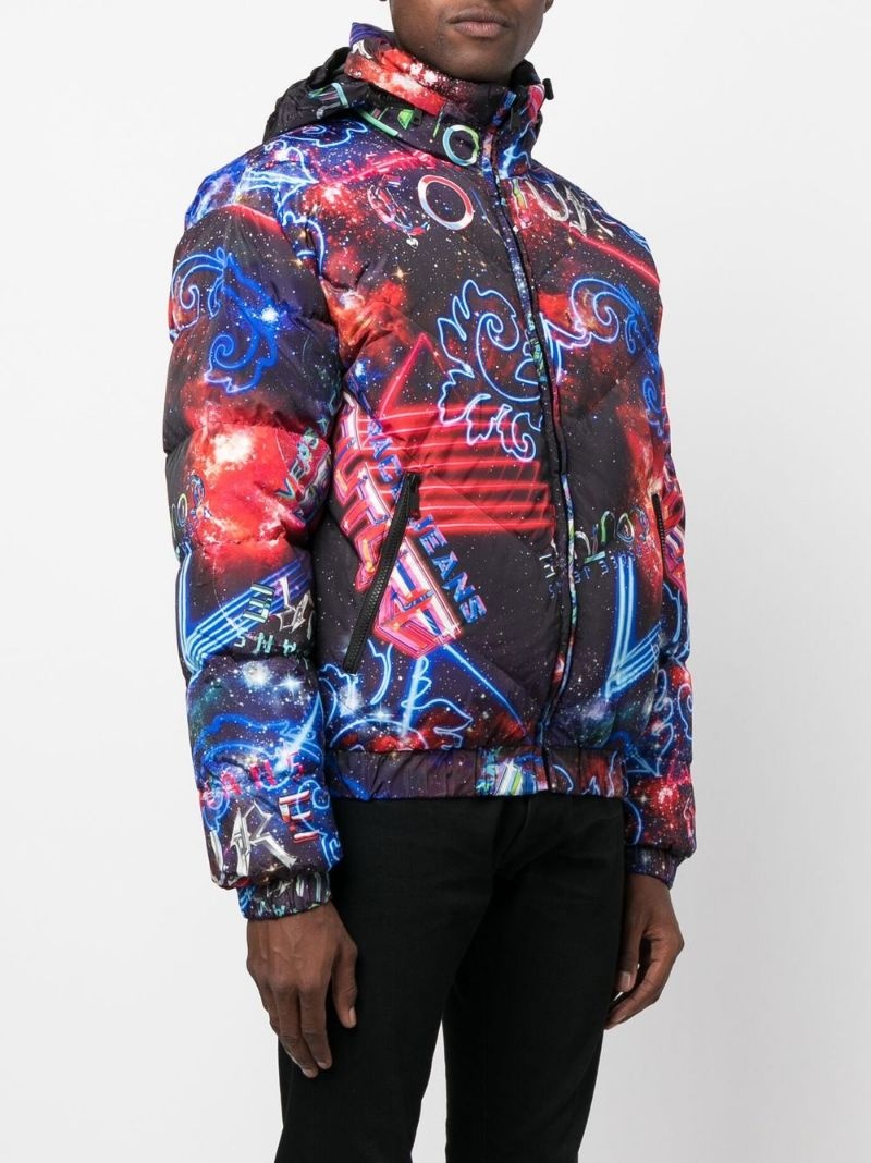 motif-print down-filled jacket - 3