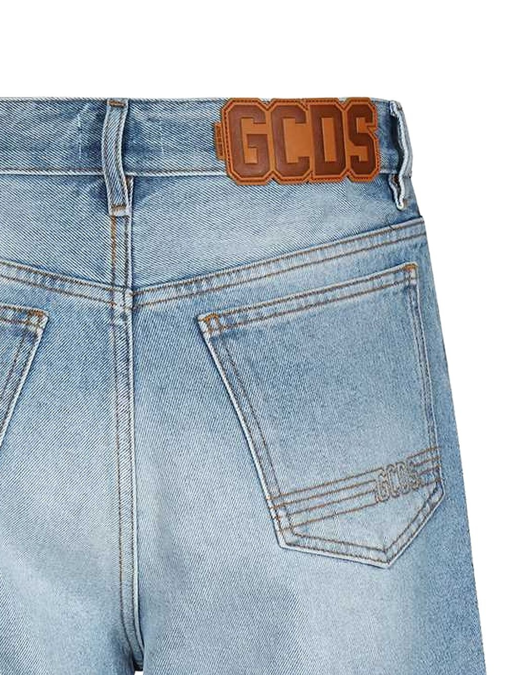 logo-patch denim shorts - 4