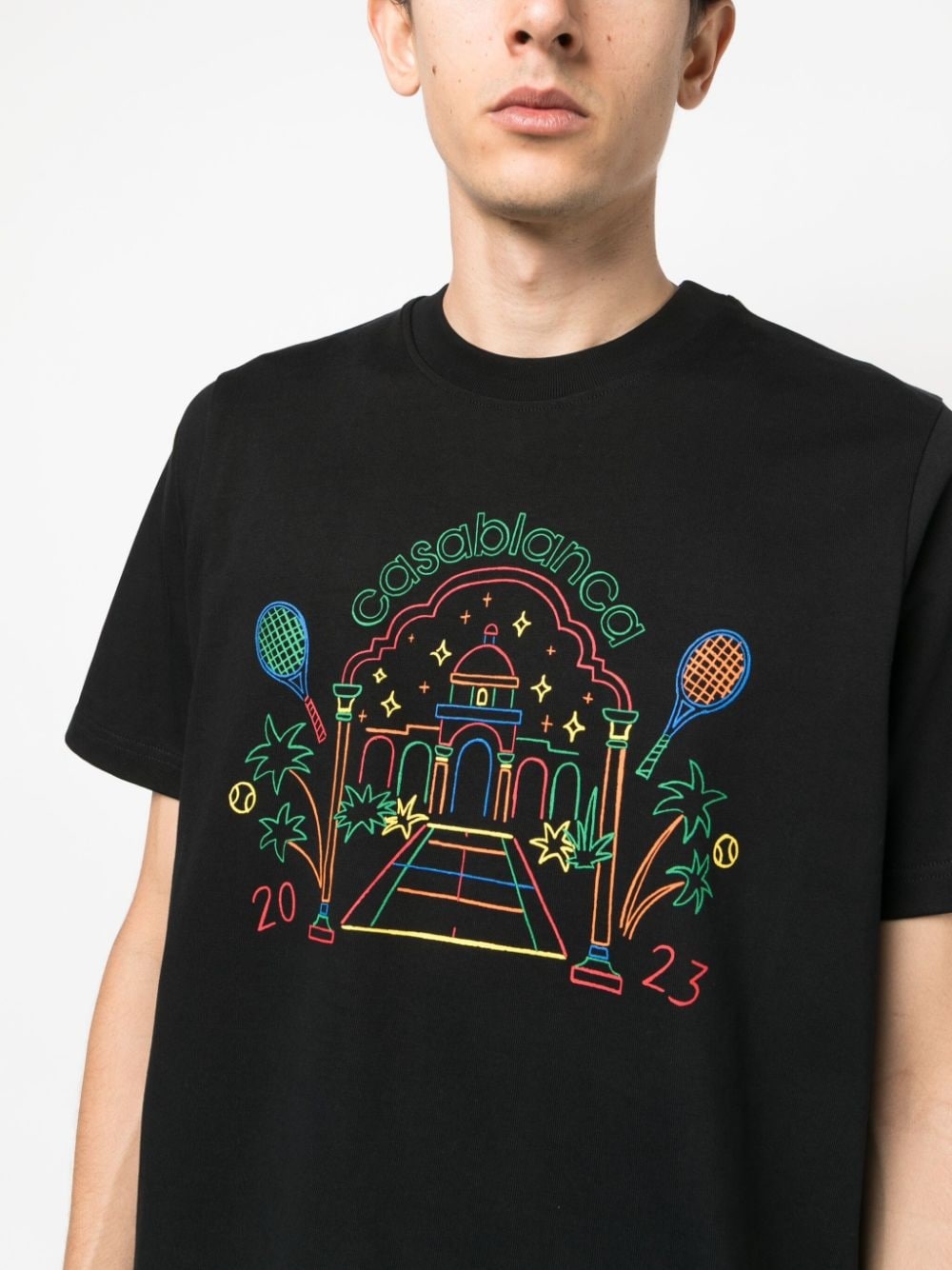Rainbow Crayon Temple organic-cotton T-shirt - 5