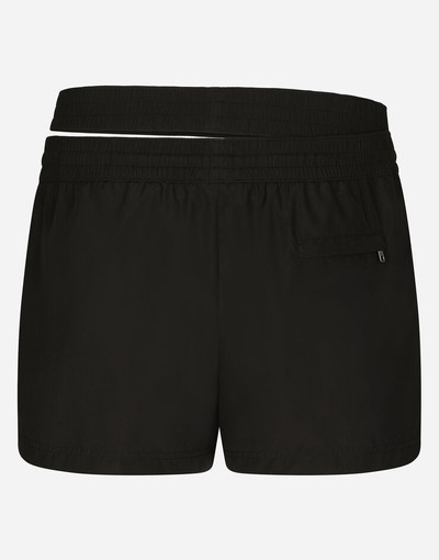 Dolce & Gabbana Short swim trunks with double waistband and branded tag outlook