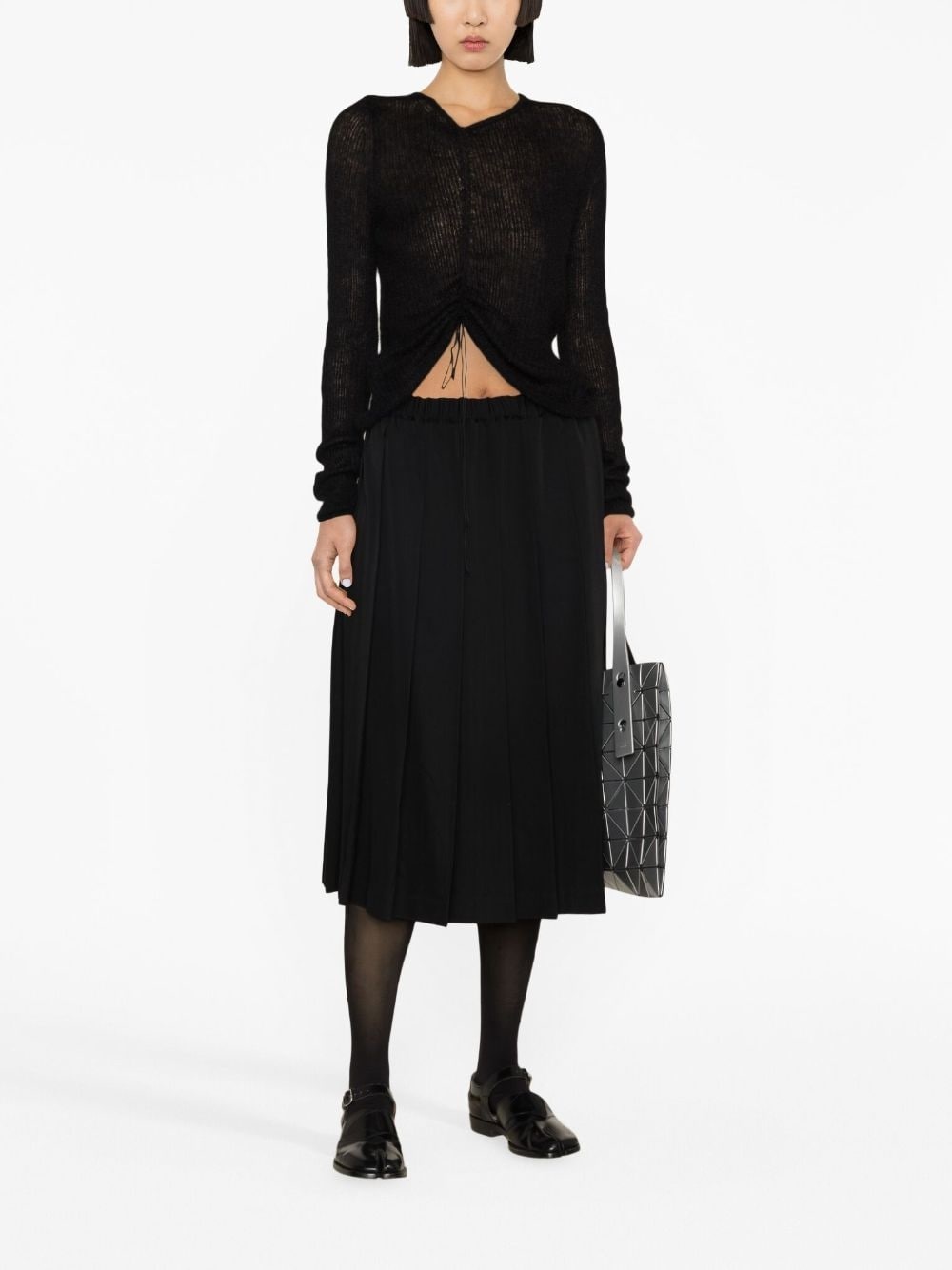 pleated wool midi skirt - 2