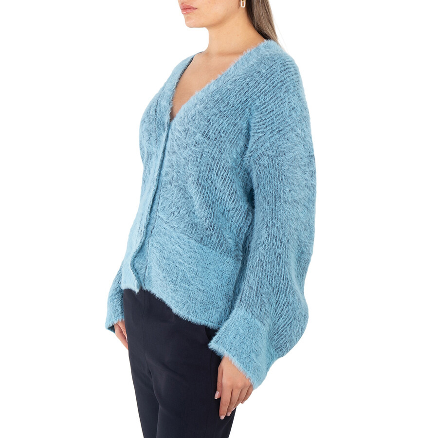 Stella McCartney Ladies Blue Fluffy Knit Cardigan - 4