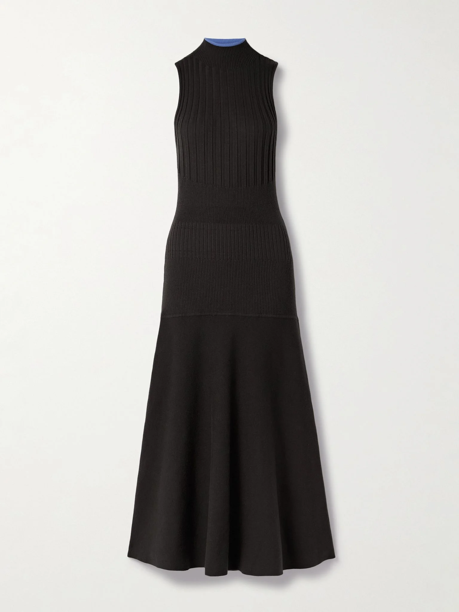 Ezme paneled knitted midi dress Dark brown - 1