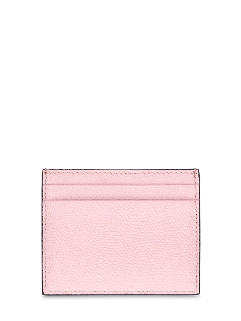 V Logo soft leather card holder - 3