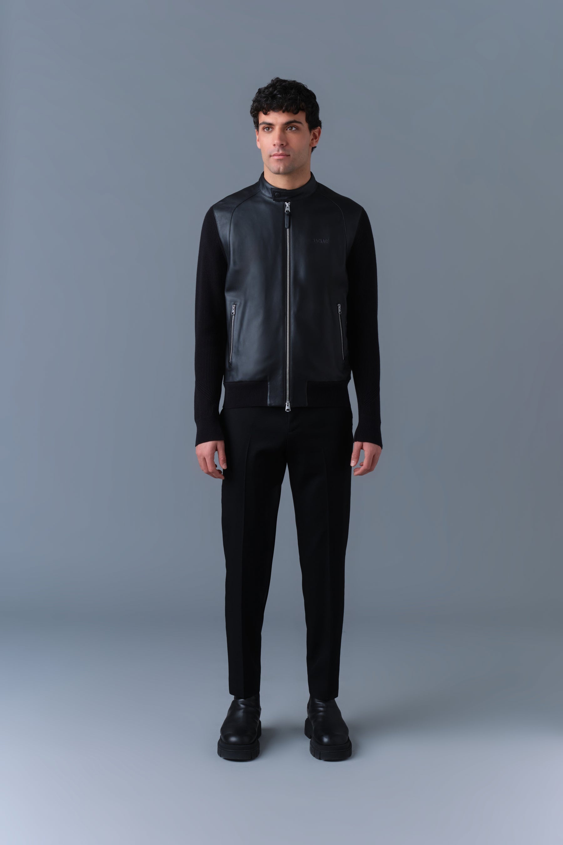DOMINIC Knit Mixed-Media Jacket - 2
