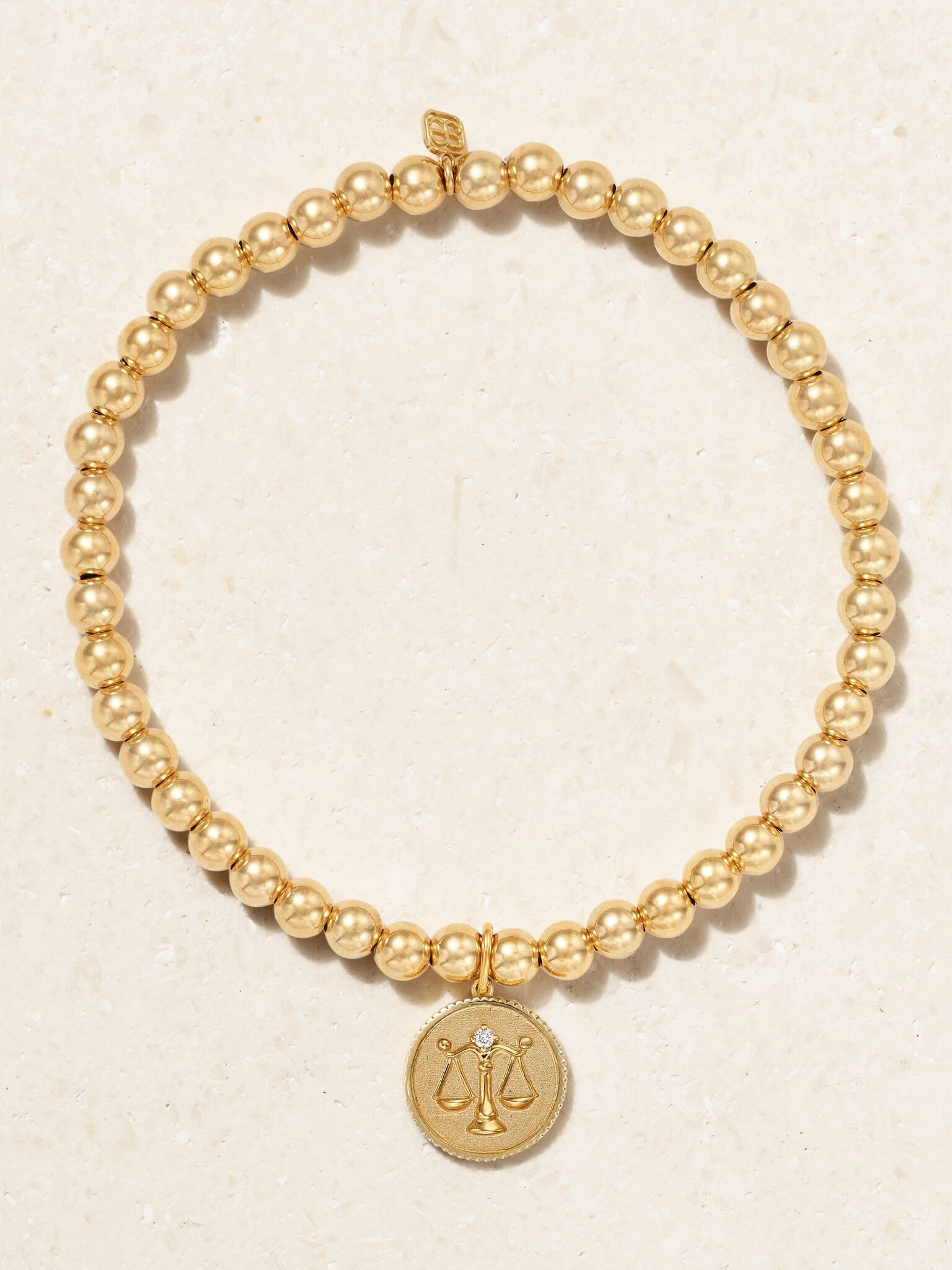 Libra 14-karat gold diamond bracelet Gold - 1