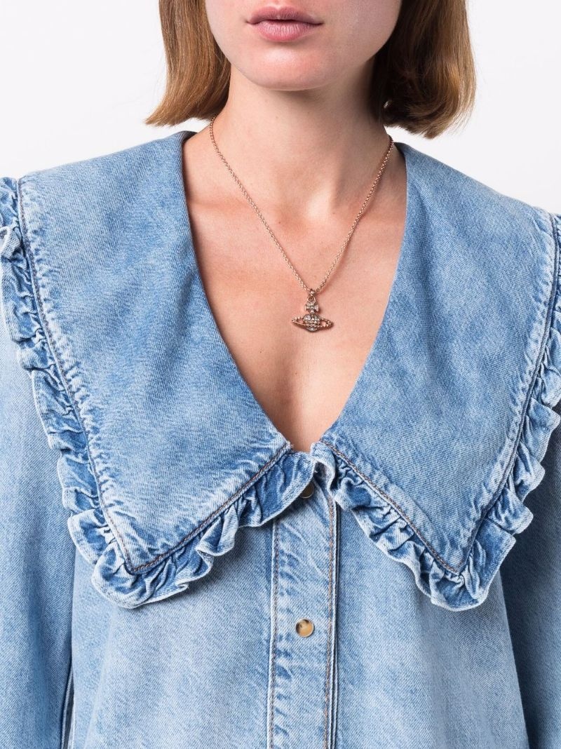 ヴィヴィアン　MAYFAIR BAS RELIEF PENDANT Mayfair Bas Relief Pendant Necklace in RHODIUM-CRYSTAL