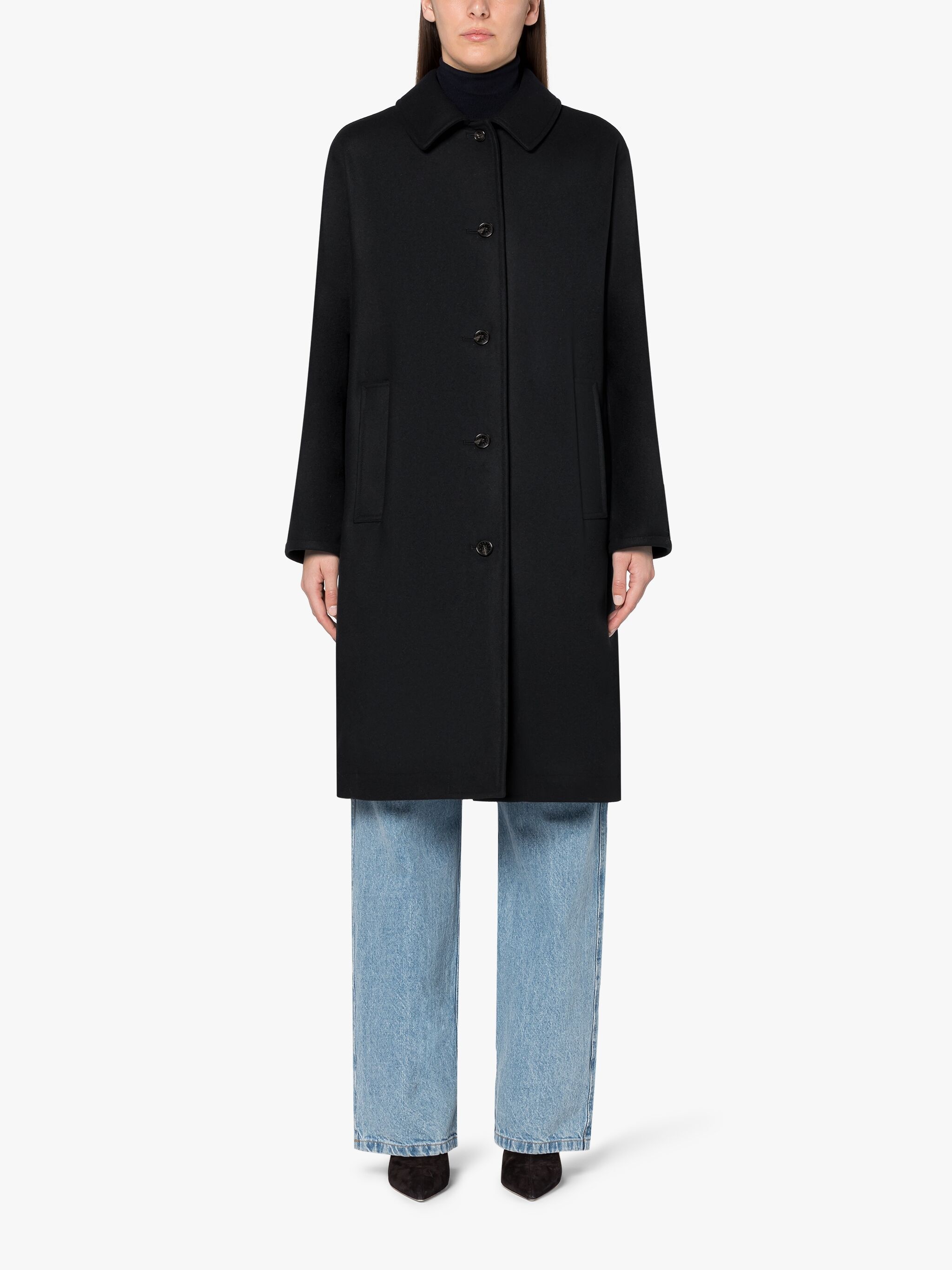 FAIRLIE BLACK WOOL COAT - 3