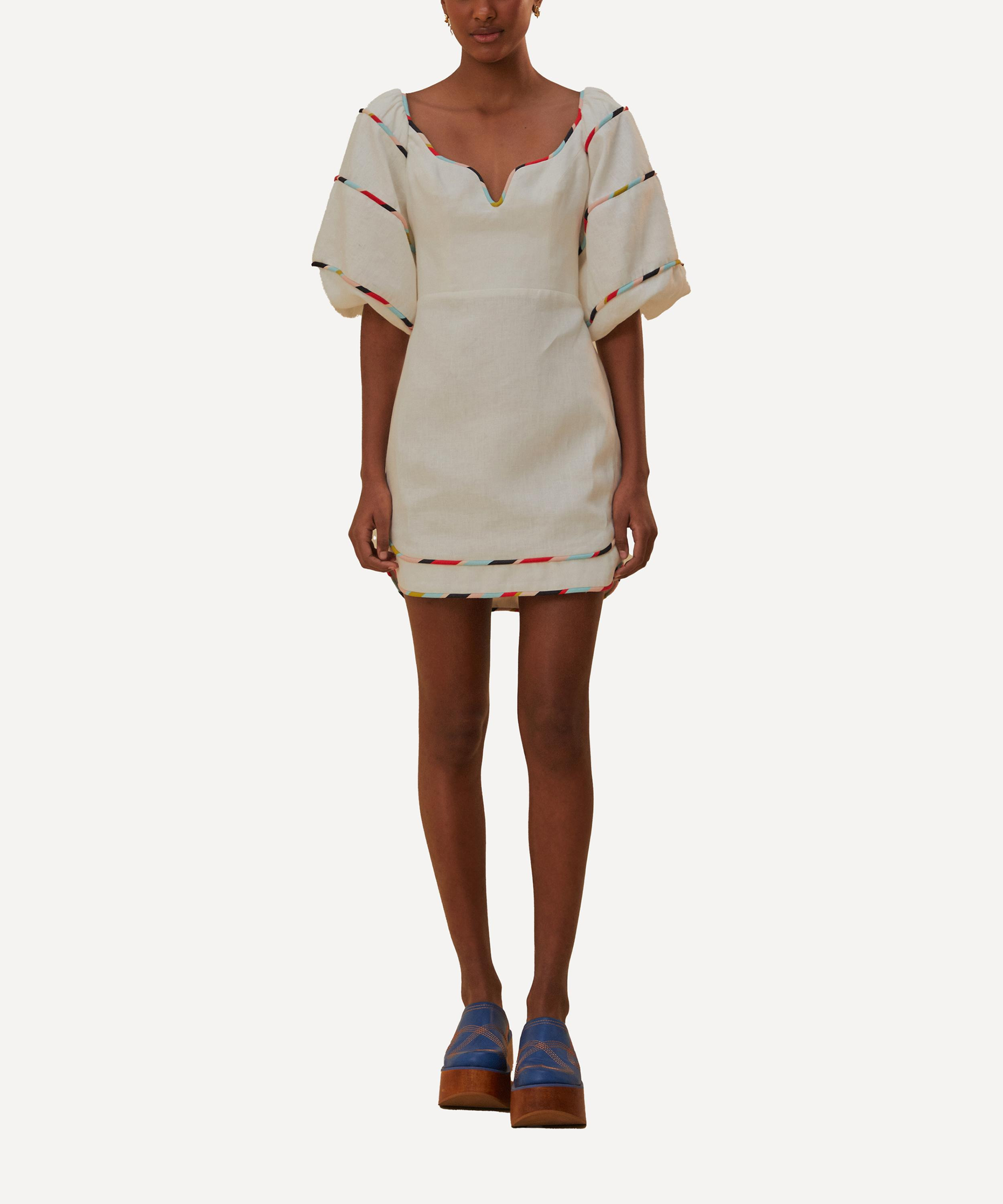 White Colourful Stripes Euroflax™ Mini Dress - 2