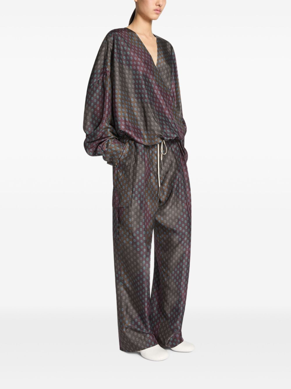silk cargo trousers - 3
