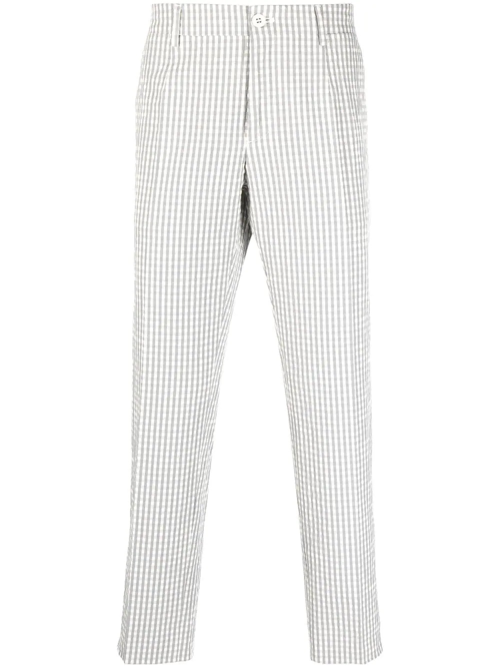 gingham-check trousers - 1