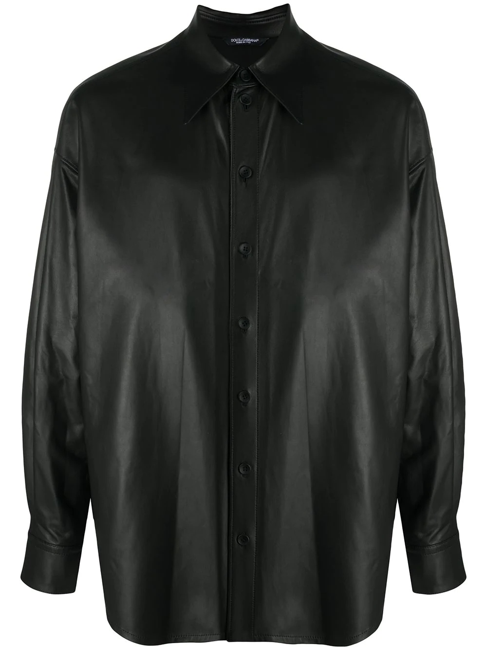 lambskin button-down shirt - 1