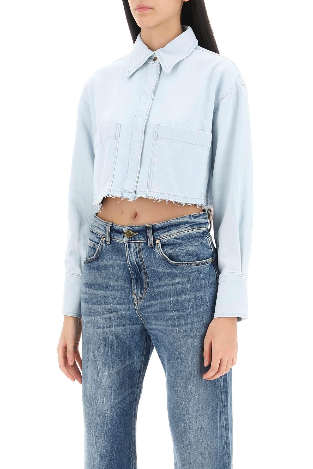 PINKO - Pergusa cropped denim shirt - 5