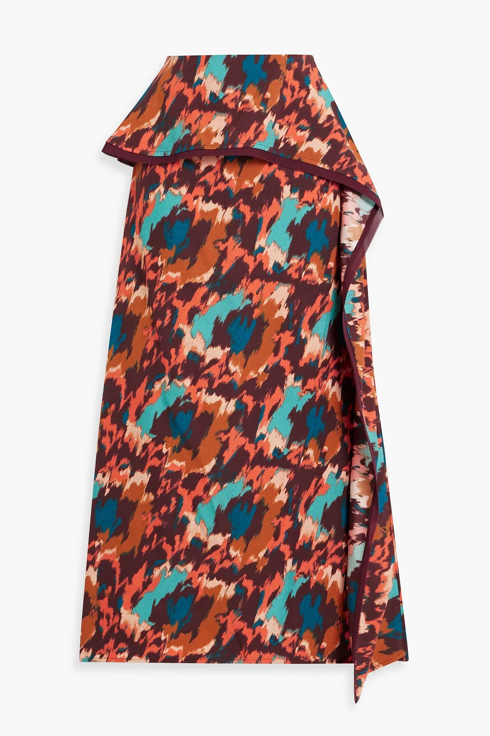 Danica draped printed crepe midi skirt - 1