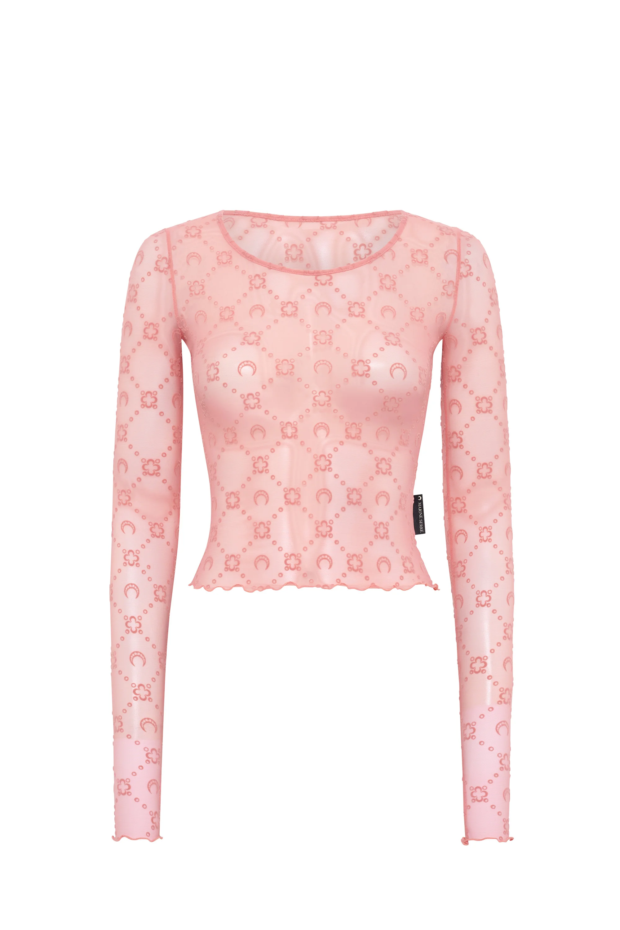 Recycled Mesh Flock Second Skin Cropped Top - 1