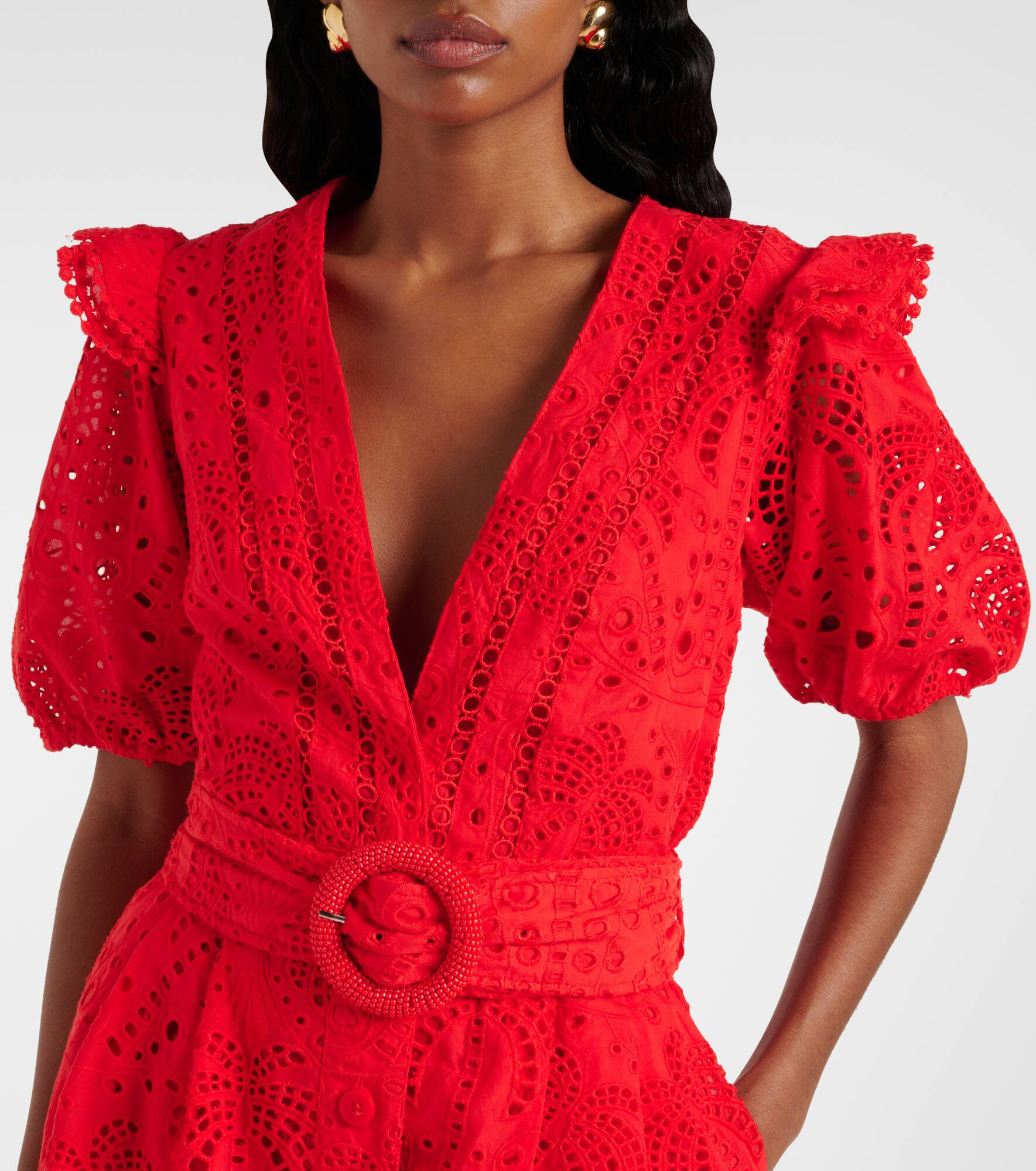 Broderie anglaise cotton romper - 4