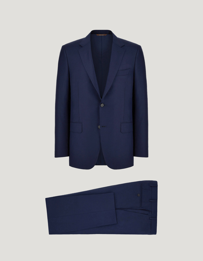LIGHT BLUE DENIM-EFFECT WOOL REGULAR-FIT SUIT 19