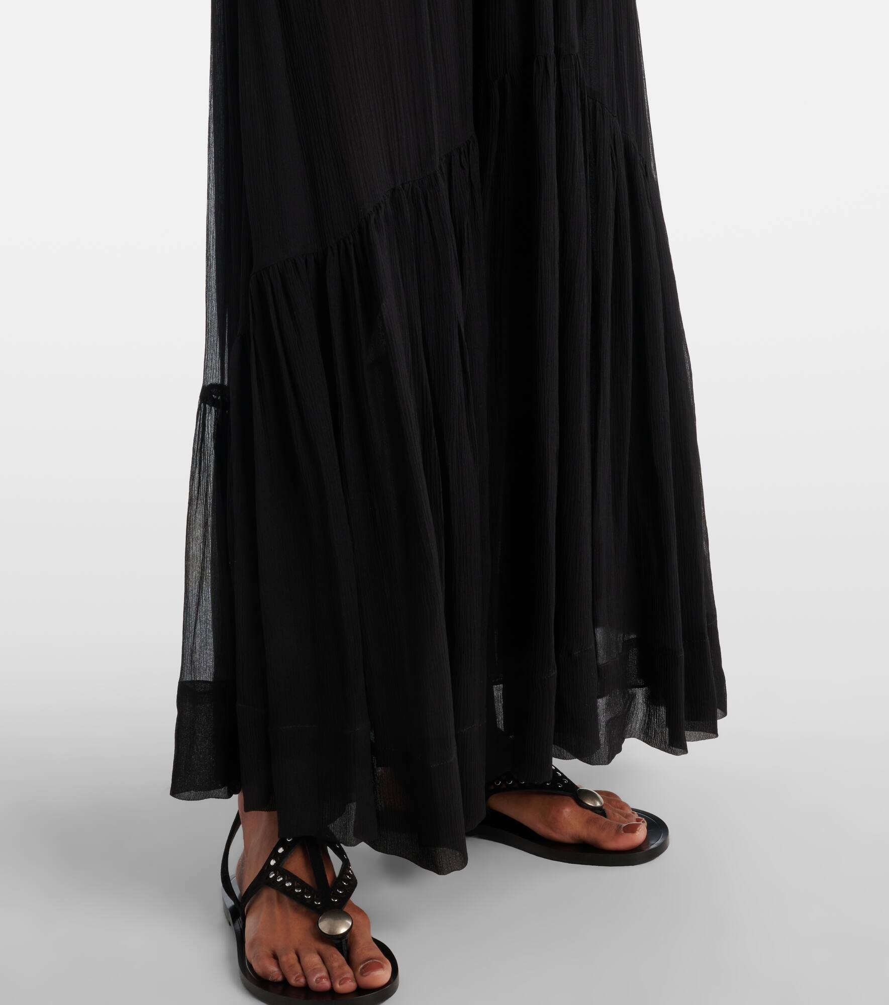 Agathe gathered silk maxi dress - 5