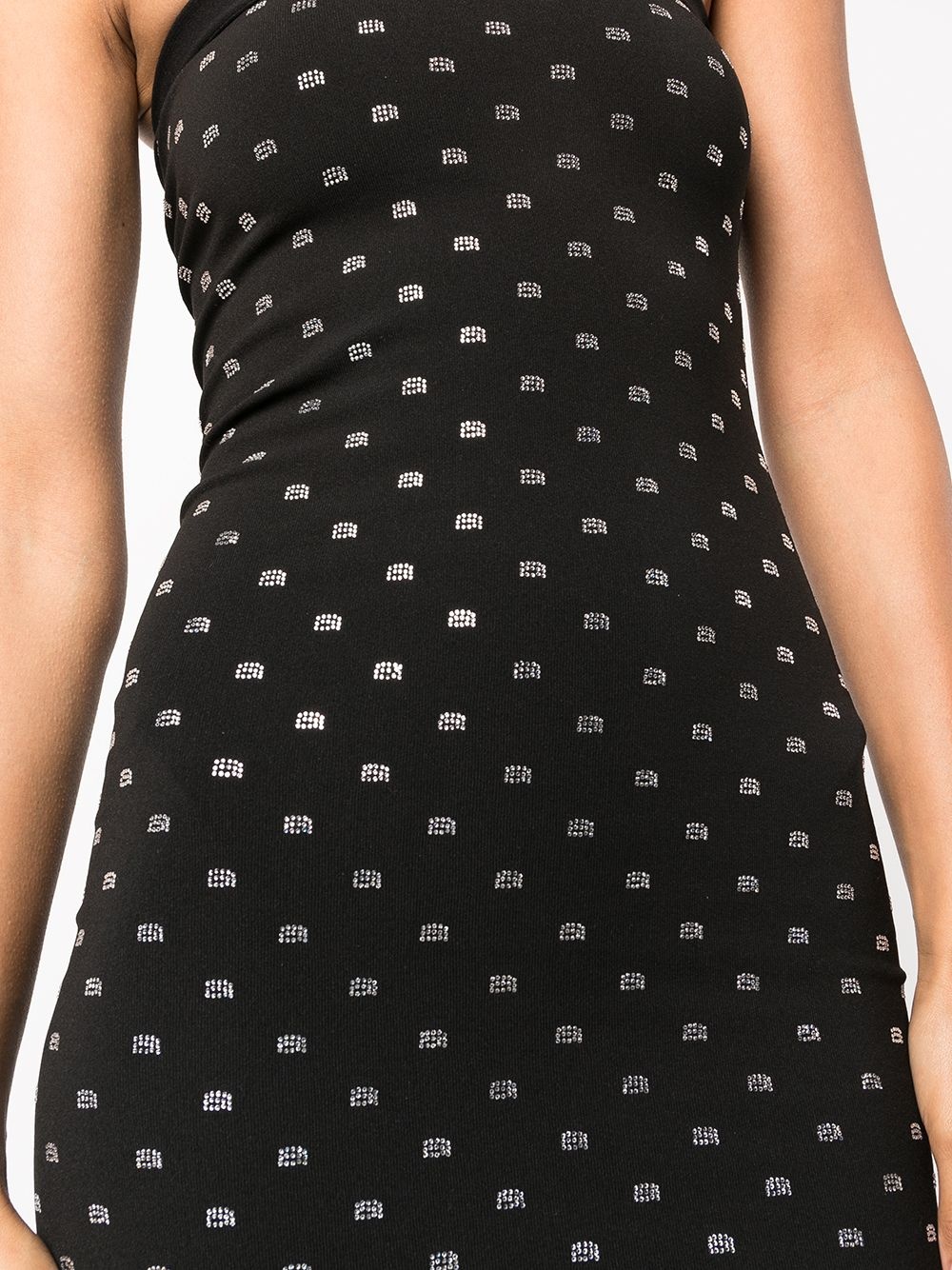crystal-embellished strapless dress - 5