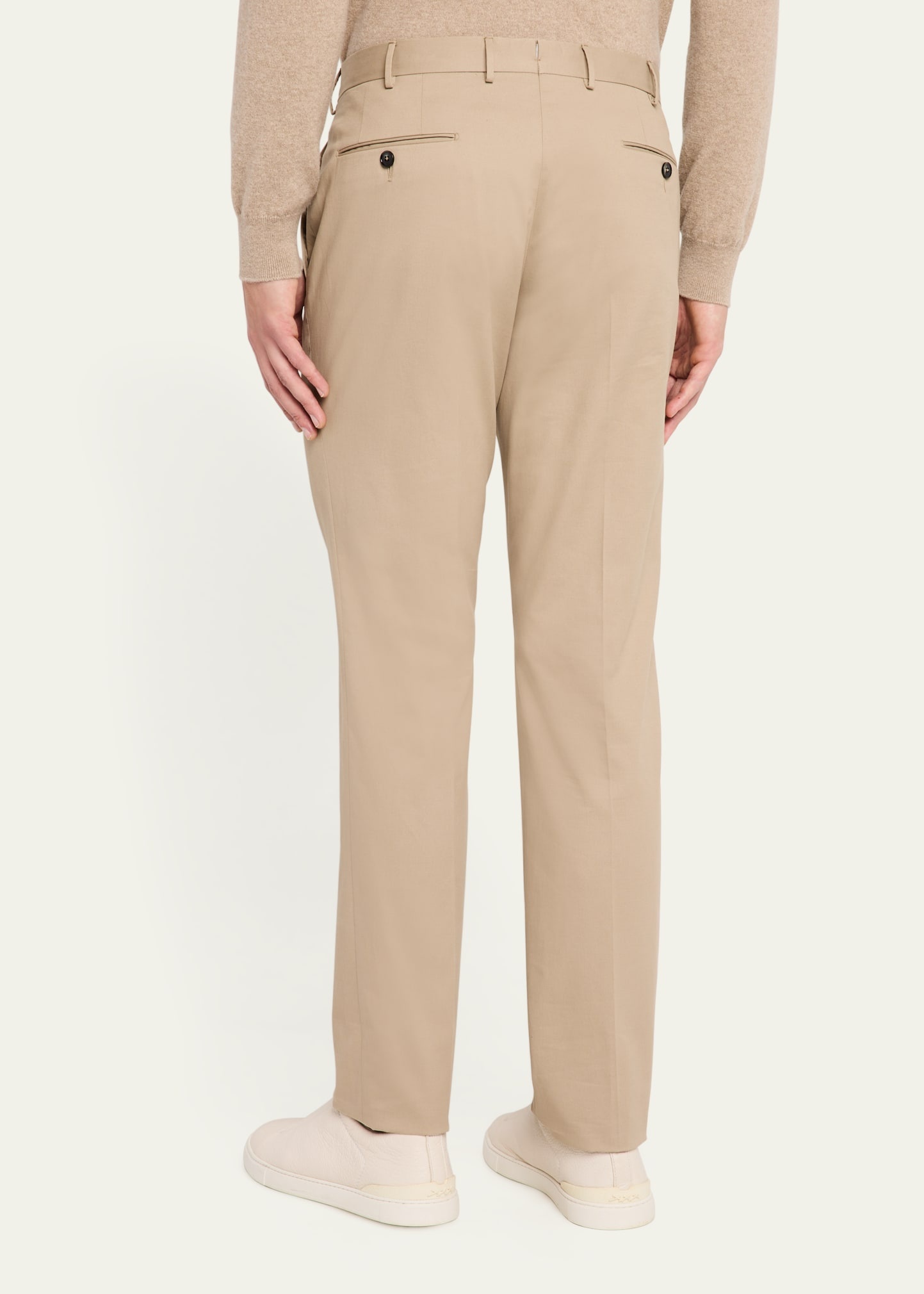 Men's Wool Slim Flat-Front Trousers - 3