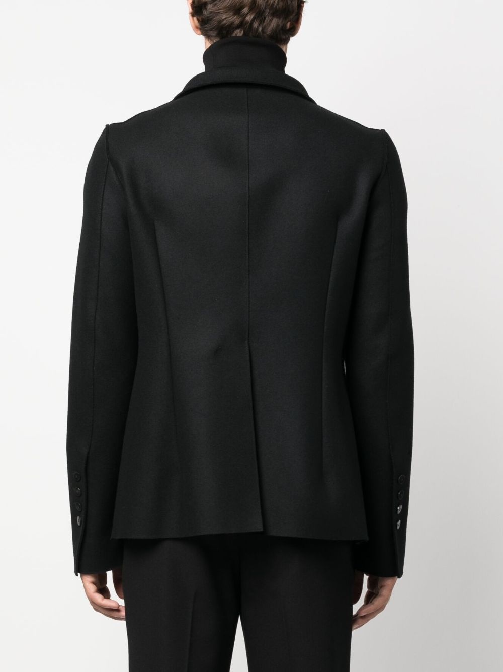 double-breasted cotton-wool blazer - 4