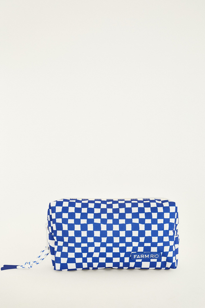 Blue Checkered Dream Pouch Bag 3