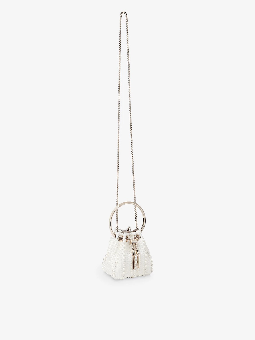Bon Bon Micro pearl-embellished satin top-handle bag - 5