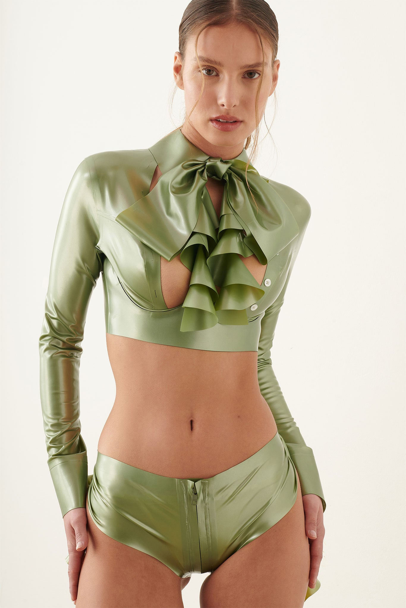 BAILEY BLOUSE LATEX DOLLAR BILL GREEN - 3
