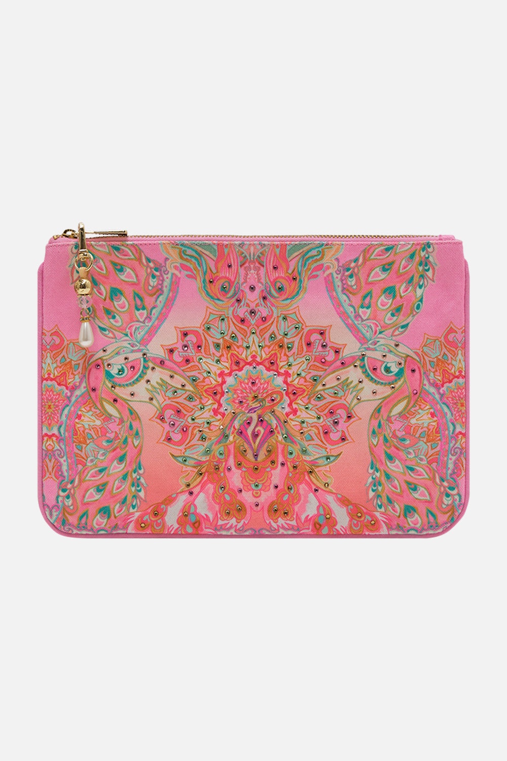 SMALL CANVAS CLUTCH TEA WITH TUSCHINSKI - 1