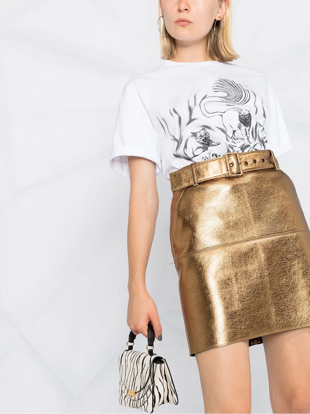 metallic belted skirt - 5