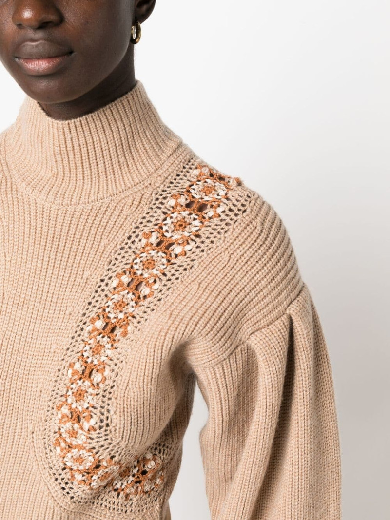 crochet-detail merino jumper 5