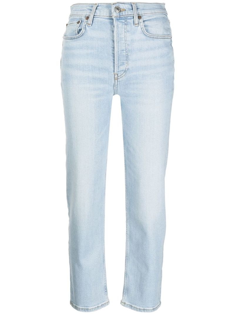 high-rise straight-leg jeans - 1