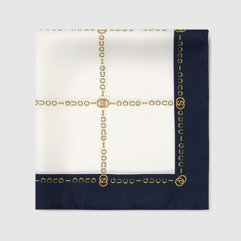 GUCCI Interlocking G Gucci chain silk pocket square outlook