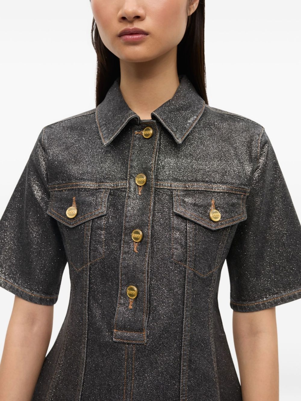 denim mini dress - 5