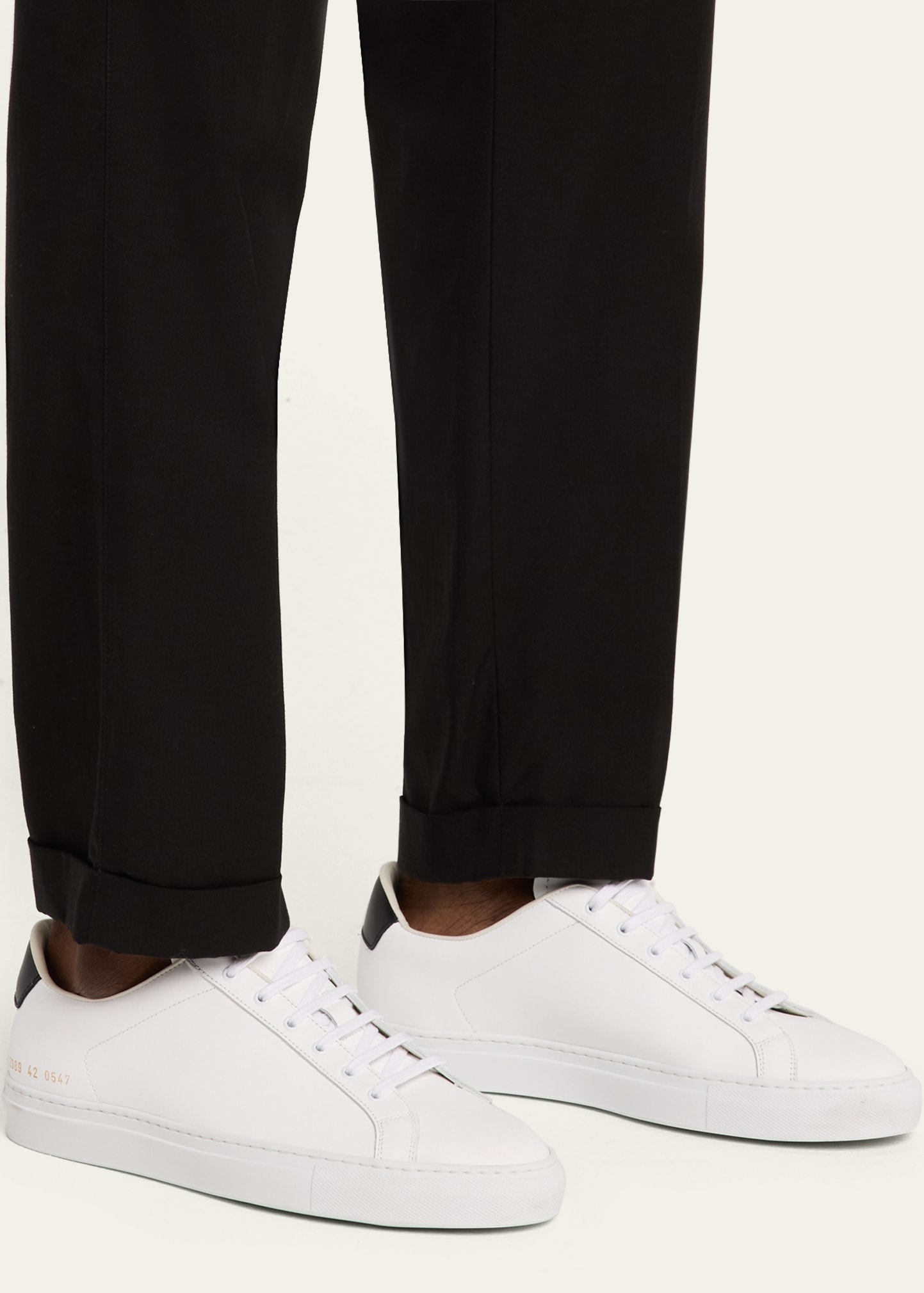 Men's Retro Classic Bicolor Leather Low-Top Sneakers - 2