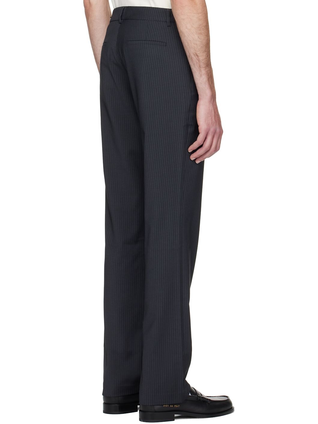 Gray Serge Straight-Leg Trousers - 3