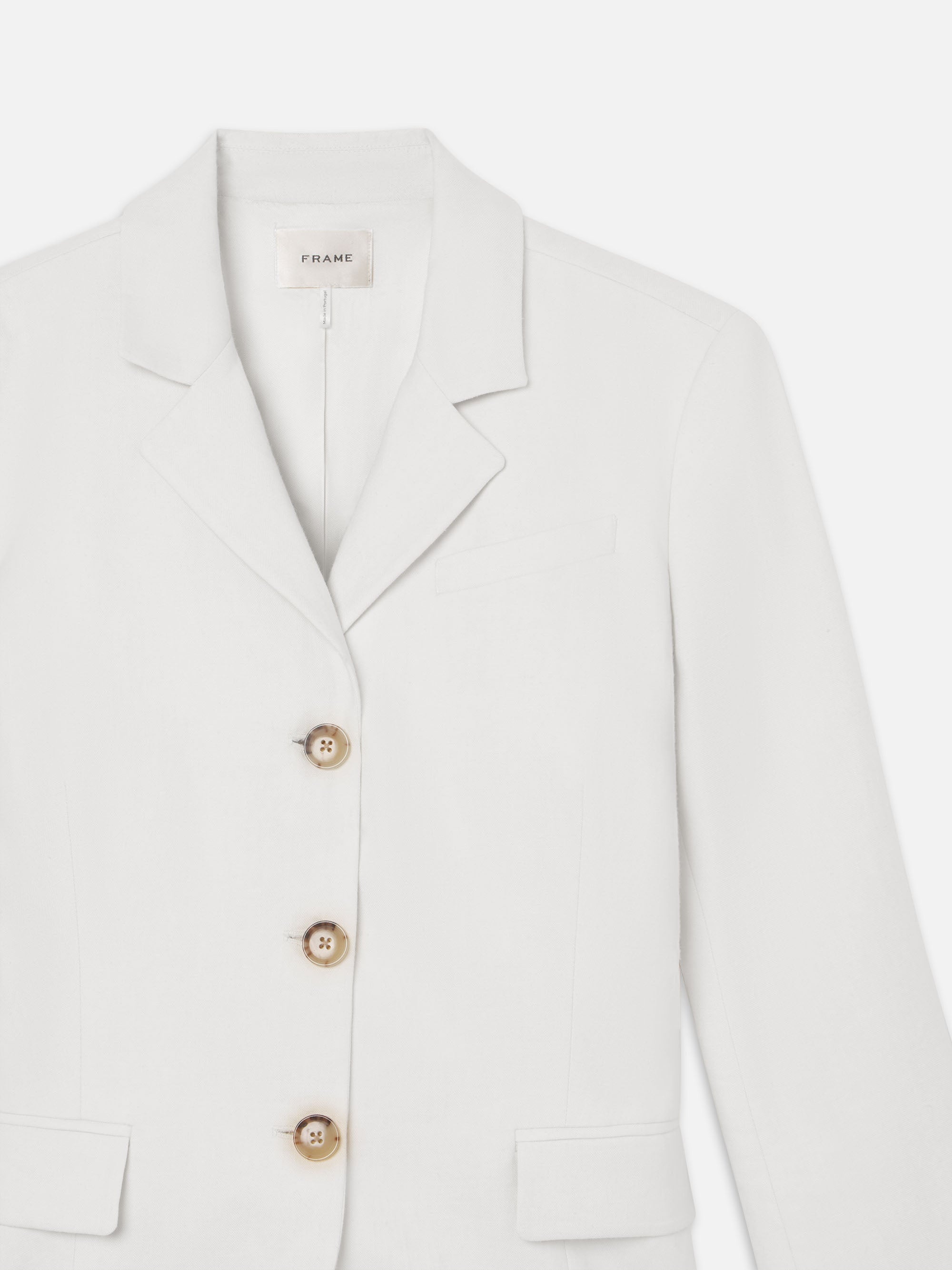 The Linen Smart Blazer in White - 3