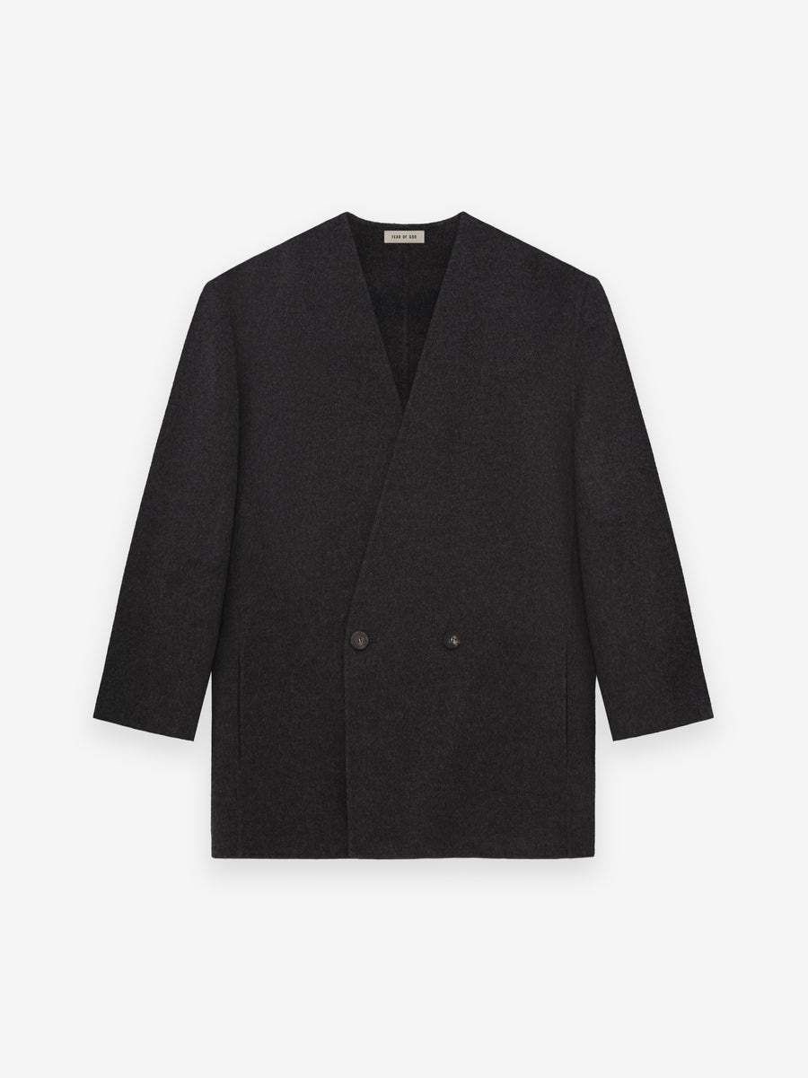 Wool Cashmere Relaxed Lapelless Blazer - 1