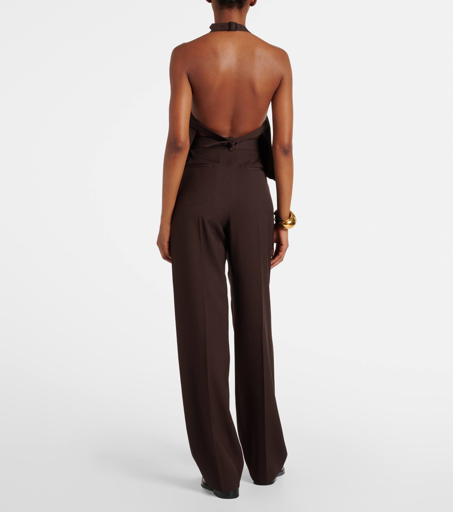 Open-back halterneck wool top - 3