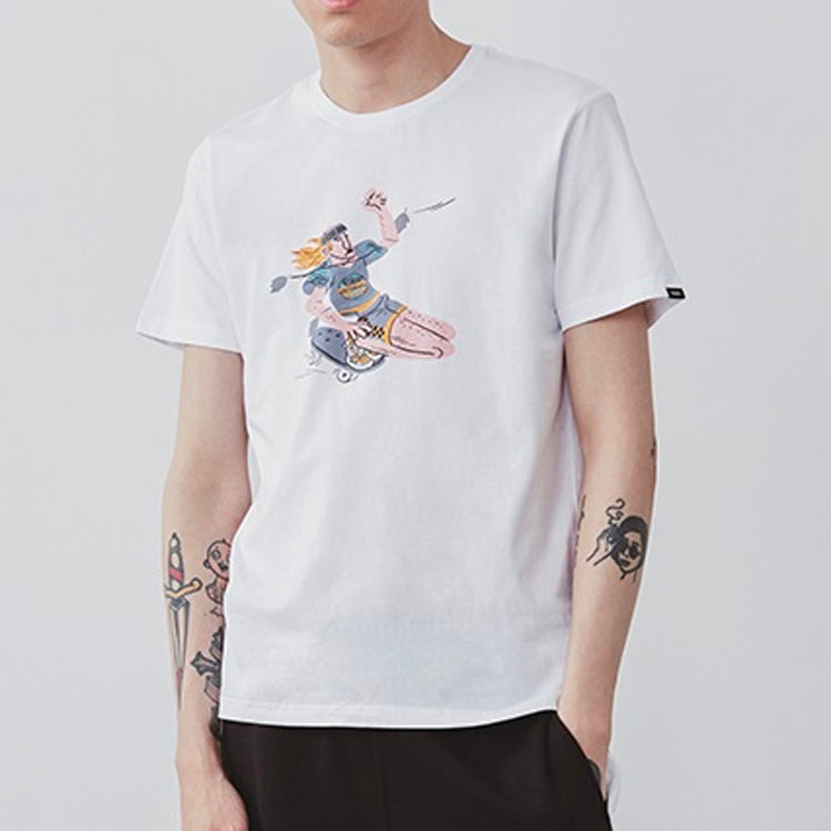 Men's Vans Asian Artist Crossover Series Cartoon Printing Short Sleeve White VN0A4P5JWHT - 3
