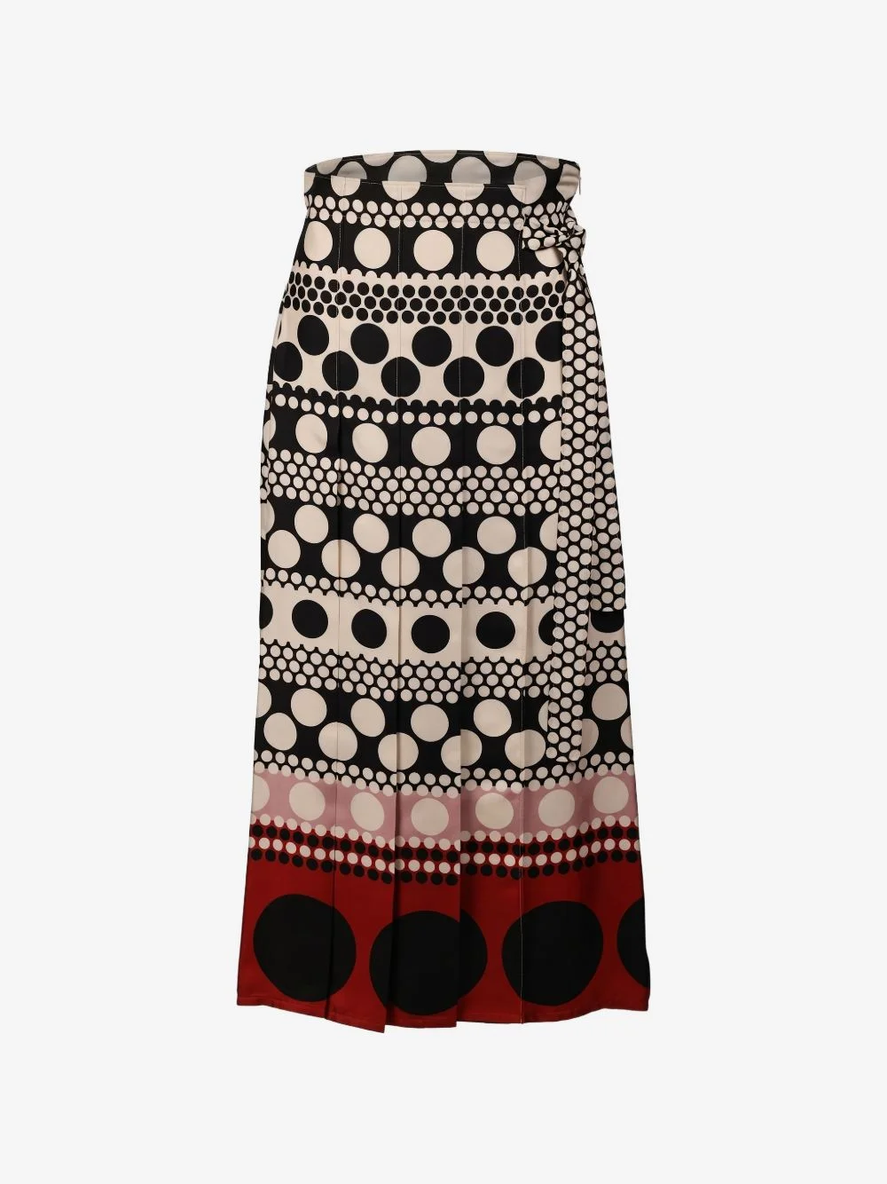 polka-dot pleated midi skirt - 1