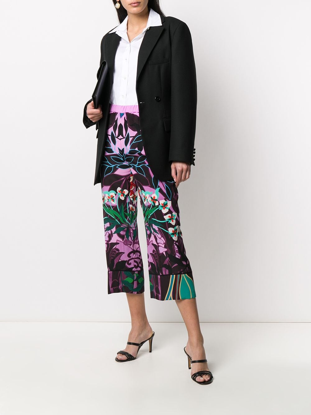 Mirrored Orchid print culottes - 2