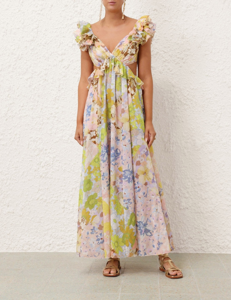 POP RUFFLE SLEEVE MIDI DRESS 7