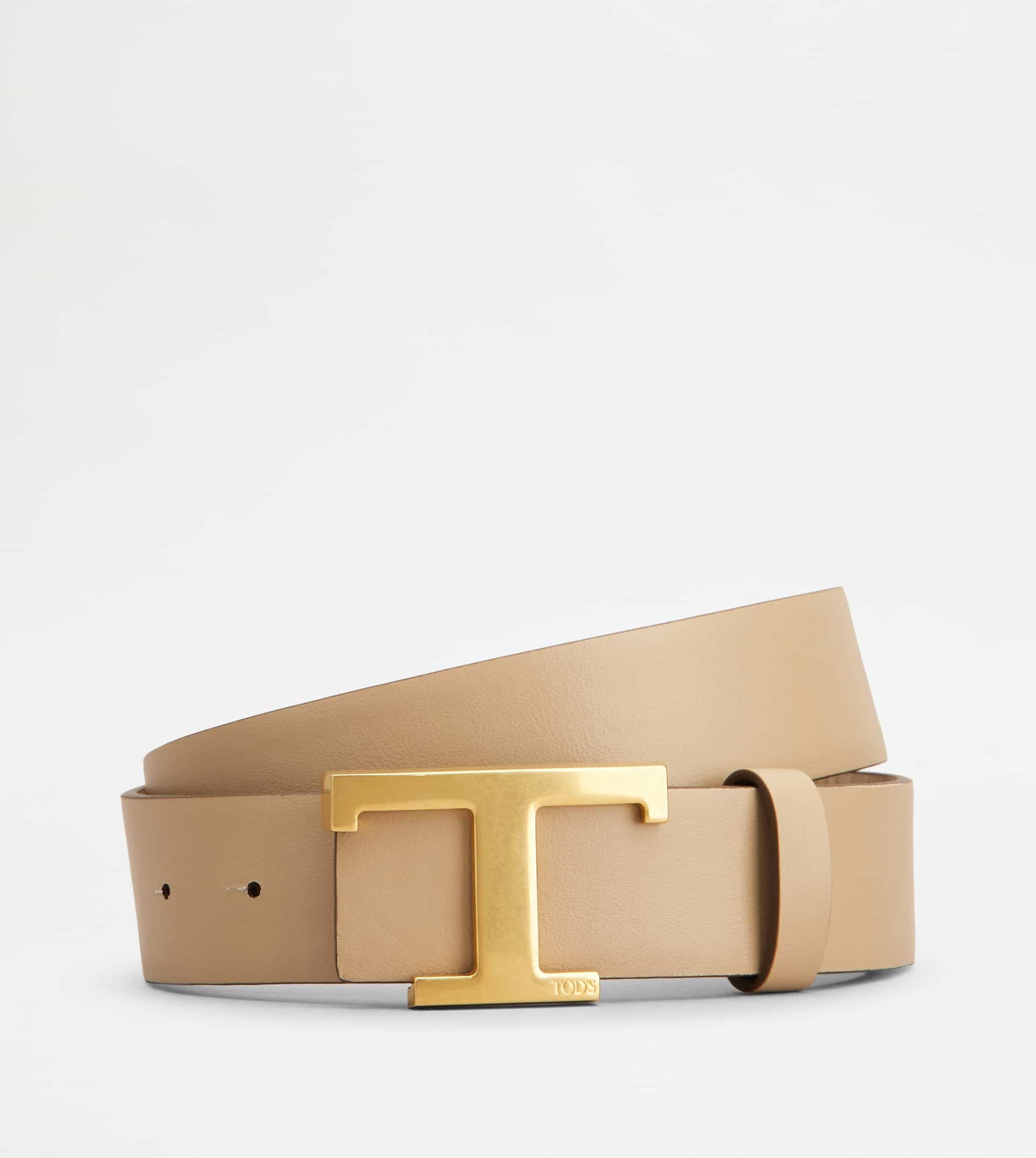 T TIMELESS REVERSIBLE BELT IN LEATHER - BEIGE - 2