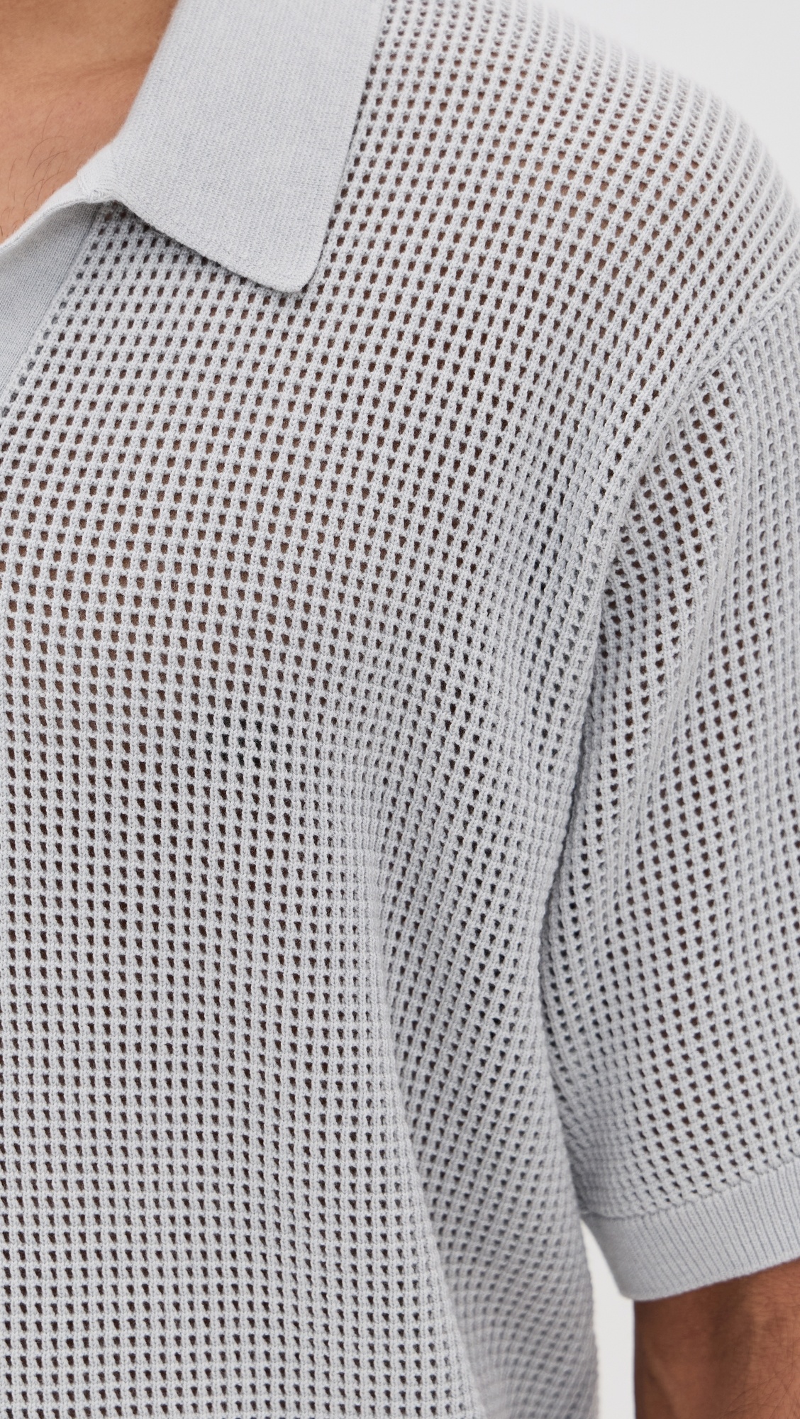Open Weave Polo Sweater - 5
