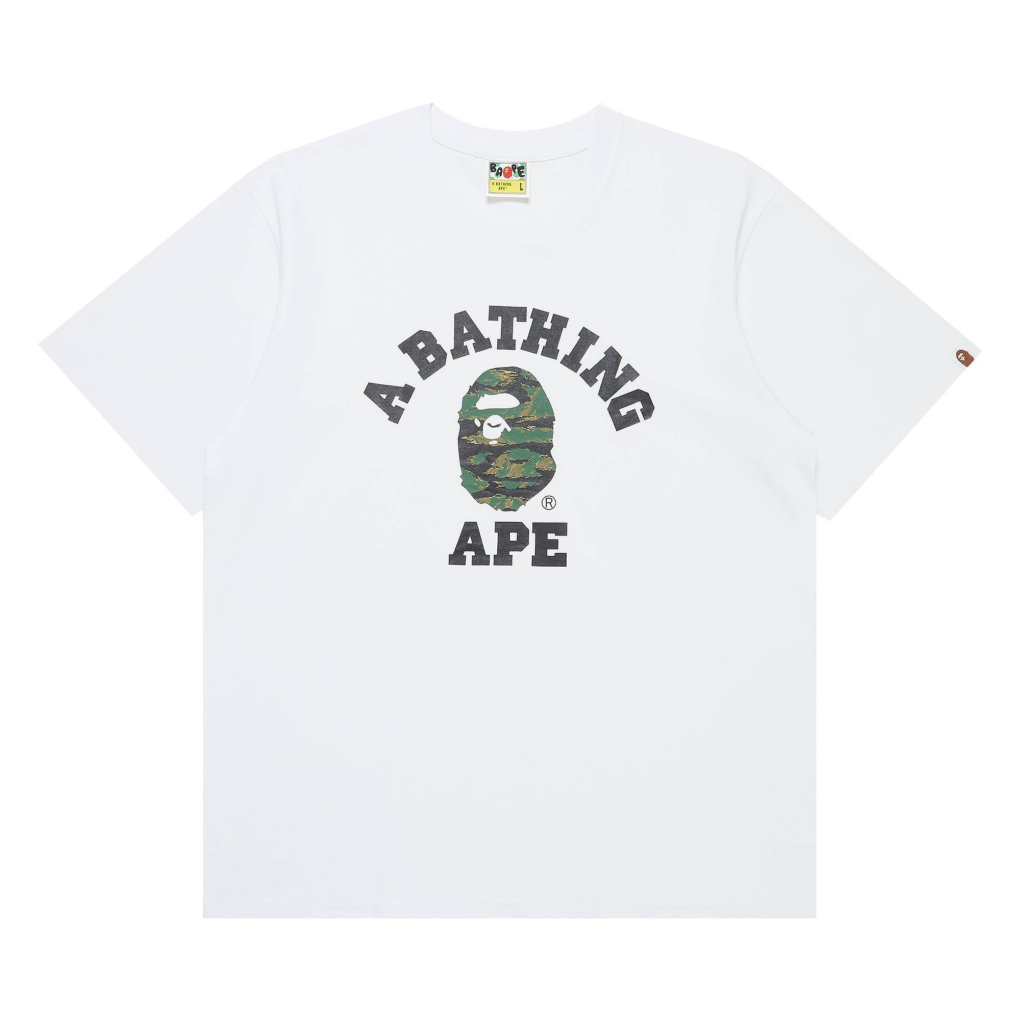 BAPE Tiger Camo College Tee 'White/Green' - 1