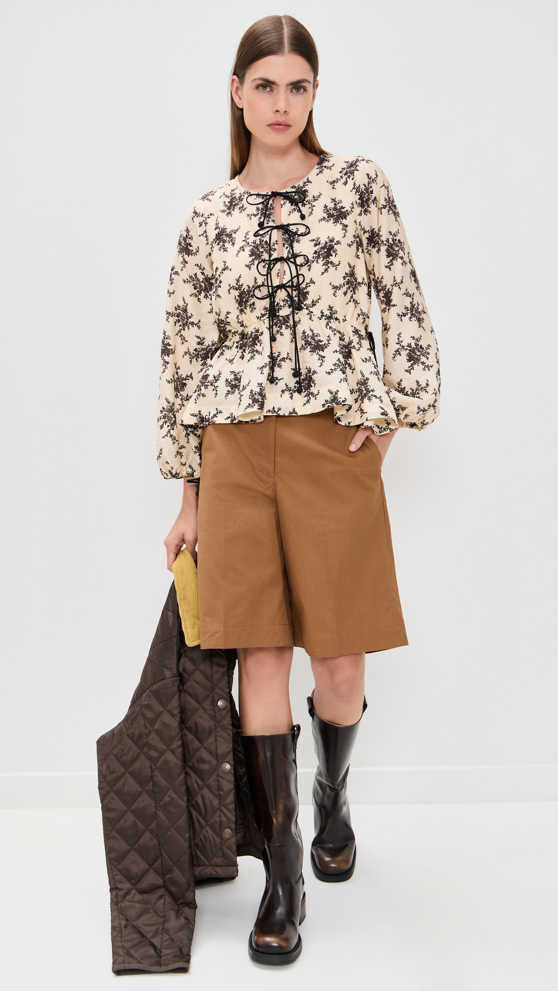 Joan Print Tie Front Top - 6