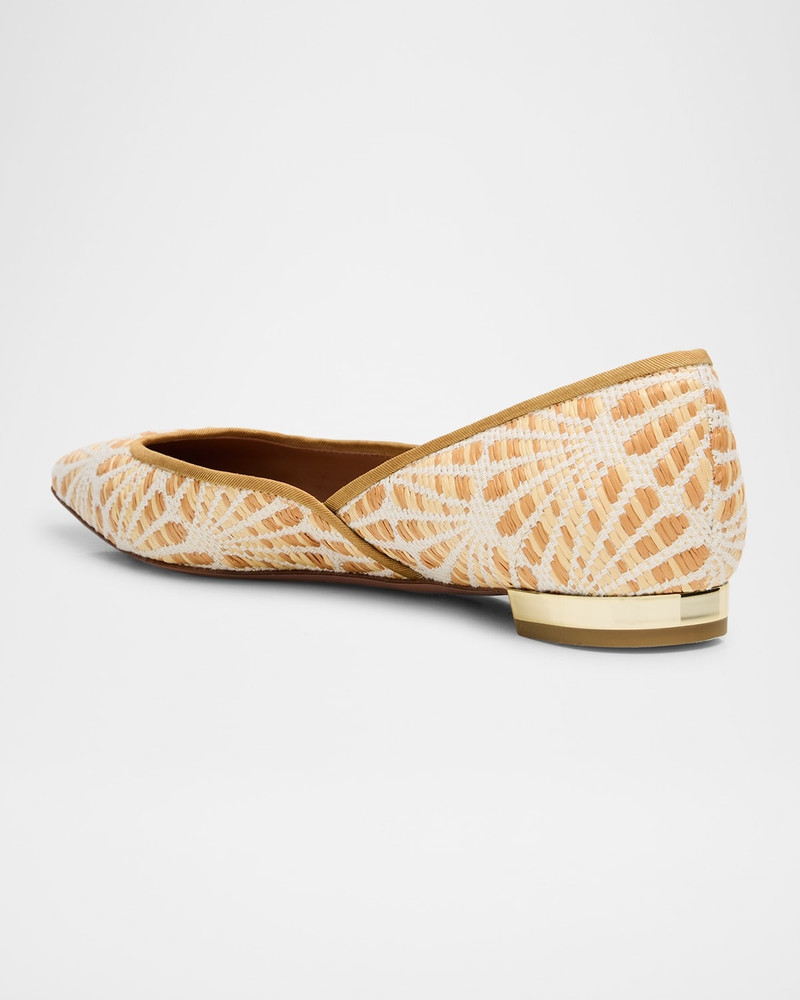 AQUAZZURA Bicolor Raffia Ballerina Flats outlook