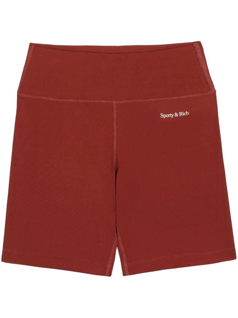 logo-print elasticated-waistband biker shorts 1