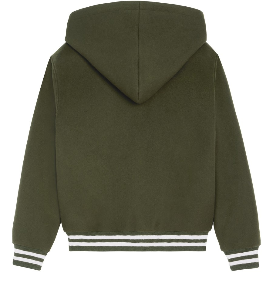 Varsity Jacket with Hood in Double Faced Cashmere - 4